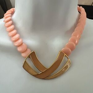 Trifari Gold and Peach Necklace